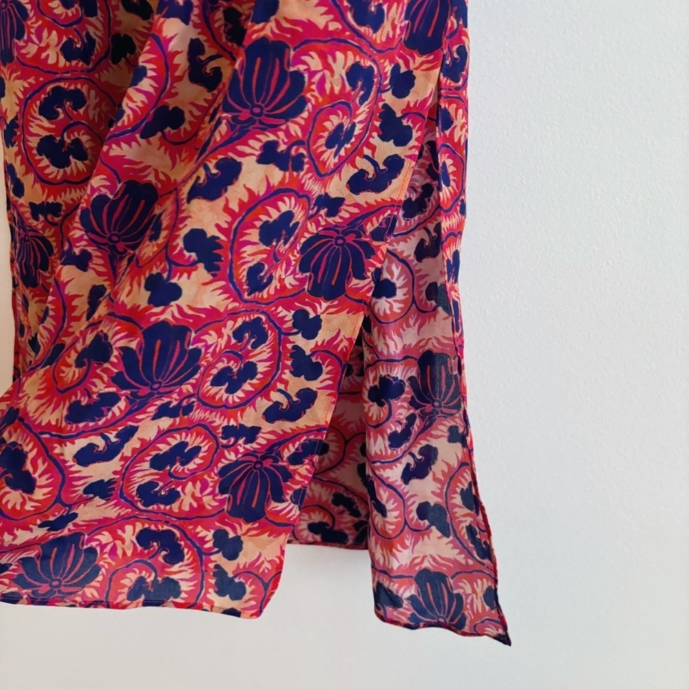 Saloni Vicki Harvest Coral Floral Midi Dress Sz 4 NEW NWT - Picture 5 of 9